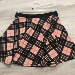 Pink plaid skirt